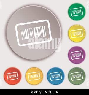 Icona codice a barre segno. Simbolo sul piatto di otto pulsanti. Vettore Illustrazione Vettoriale
