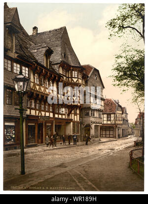 Market Street, Goslar Hartz, Germania; titolo dalla Detroit Publishing Co., catalogo J-sezione estera. Detroit, Michigan. : Detroit Photographic Company, 1905.; fa parte di: Viste della Germania nella stampa Photochrom collection.; stampa n. 16473.; Foto Stock