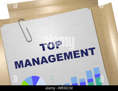 3D illustrazione del top management titolo sul documento aziendale Foto Stock