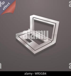 Icona portatile symbol. 3D stile. Alla moda e dal design moderno con spazio per il vettore di testo Illustrazione Vettoriale