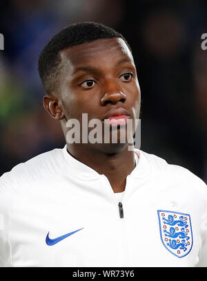 L'Inghilterra del Eddie Nketiah durante il 2019 UEFA Europei Under-21 gara di campionato al KCOM Stadium, Kingston-upon-Hull. Foto Stock