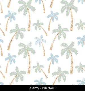 Seamless pattern tropicale con palme.Vettore estate illustrazione di un flamingo per bambini, tessili, sfondo, nursery, compleanno, doccia, carta, c Illustrazione Vettoriale