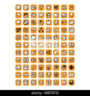 set di icone disegnate a mano Illustrazione Vettoriale