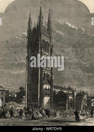 Inaugurazione di Santa Maria Maddalena la Chiesa torre, Taunton. Somerset 1862 Foto Stock