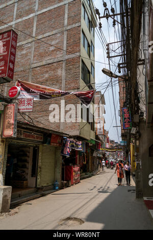 Quartiere di Thamel a Kathmandu in Nepal Foto Stock