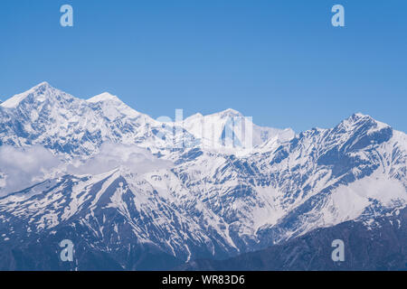 Himalaya, Dhaulagiri Himal visto da Muktinath, Nepal Foto Stock