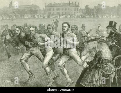 Dublino Università Athletic Club sport in College Park. L'Irlanda 1874 ILN print Foto Stock