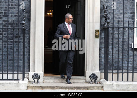 Ministro senza portafoglio James sapientemente lasciando dopo per partecipare a una riunione del gabinetto a 10 Downing Street, Londra. Foto di PA. Picture Data: martedì 10 settembre, 2019. Vedere PA storia politica Brexit. Foto di credito dovrebbe leggere: Jonathan Brady/PA FILO Foto Stock