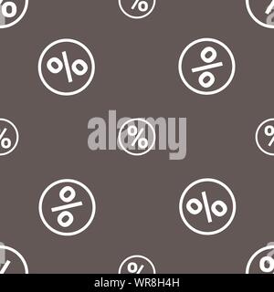 Percentuale di sconto icona segno. Seamless pattern su uno sfondo grigio. Vettore Illustrazione Vettoriale