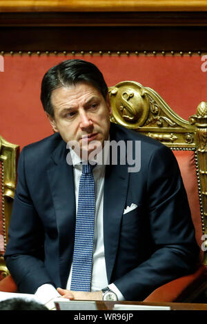 Roma, Italia. Decimo Sep, 2019. Giuseppe Conte Roma 10 Settembre 2019. Senato. La discussione e la votazione di fiducia al nuovo governo. Foto di Samantha Zucchi Insidefoto Credito: insidefoto srl/Alamy Live News Foto Stock