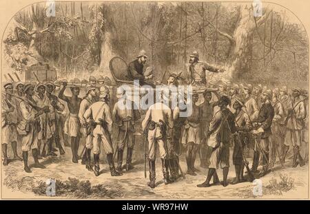 Terza Guerra Anglo-Ashanti: Sir Garnet Wolseley. Notizie dal fronte. Il Ghana 1874 Foto Stock