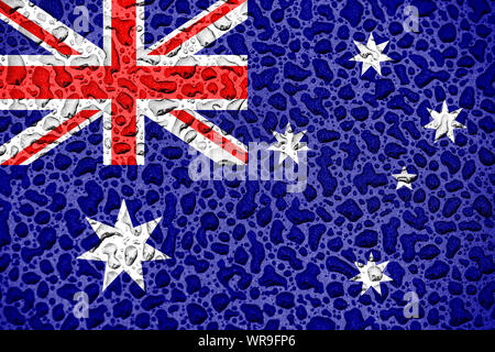 Australia bandiera nazionale fatta di gocce d'acqua. Previsioni di sfondo il concetto di stagione. Foto Stock
