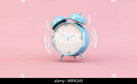 Orologio blu squilla il rendering 3D Foto Stock