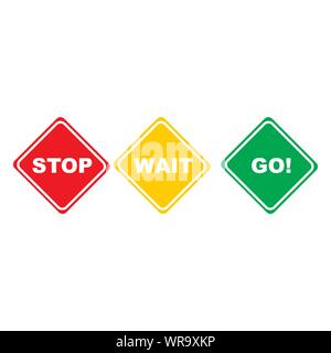 segnale stop wait go Illustrazione Vettoriale