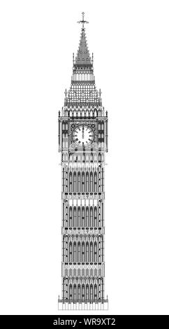 Big Ben a mezzanotte Illustrazione Vettoriale