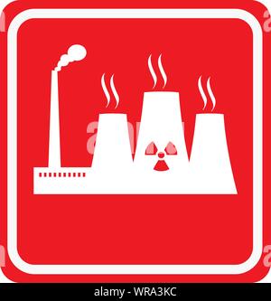 Termica, reattore, struttura icona, cartello, vettore Illustrazione Vettoriale