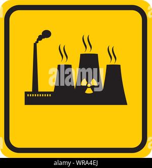 Termica, reattore, struttura icona, cartello, vettore Illustrazione Vettoriale