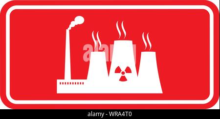 Termica, reattore, struttura icona, cartello, vettore Illustrazione Vettoriale