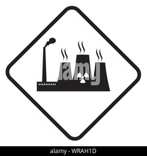 Termica, reattore, struttura icona, cartello, vettore Illustrazione Vettoriale