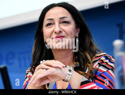 Berlino, Germania. Decimo Sep, 2019. Dilek Kalayci (SPD), Berlino senatore per la salute, di cura e di uguaglianza, parla al Senat-Pk nel Rotes Rathaus. Credito: Britta Pedersen/dpa-Zentralbild/dpa/Alamy Live News Foto Stock