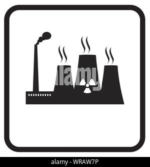 Termica, reattore, struttura icona, cartello, vettore Illustrazione Vettoriale