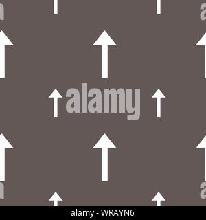 La direzione della freccia up icona segno. Seamless pattern su uno sfondo grigio. Vettore Illustrazione Vettoriale