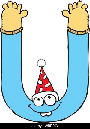 Alfabeto del fumetto illustrazione concetto di natale Illustrazione Vettoriale