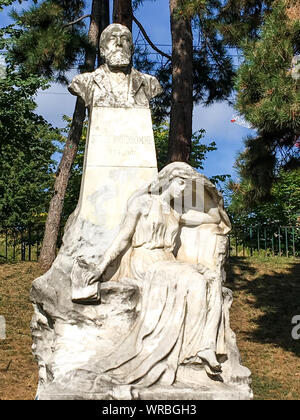 Poeta francese Sully Prudhomme busto, quartiere Croix-Rousse, Lione, Francia Foto Stock