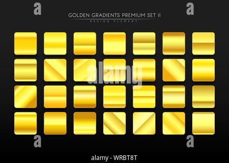 I gradienti di oro collezione premium elemento di design di lusso e di elegante Illustrazione illustrazione vettoriale Illustrazione Vettoriale