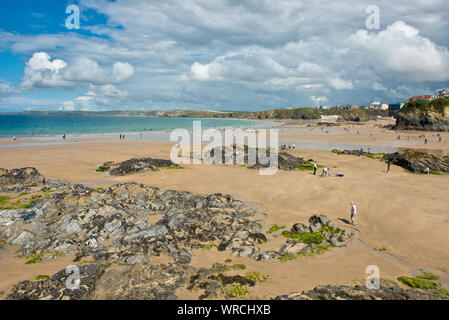 Towan Beach. Newquay, Cornwall, England, Regno Unito Foto Stock