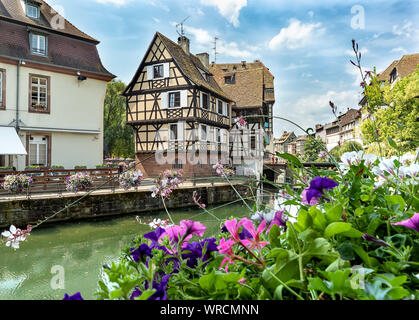 Vista la Petit France trimestre a Strasburgo. Foto Stock