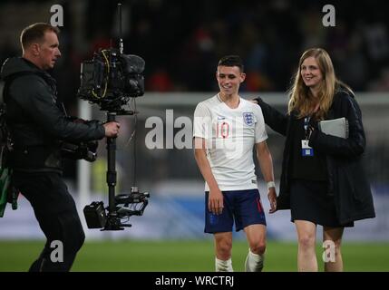 CAMERAMAN,FODEN, INGHILTERRA U21 V KOSOVO U21 europei under 21 campionati 2021 turno di qualificazione, 2019 Foto Stock