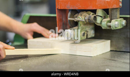 Sega a nastro per taglio legno Lavori di falegnameria segare Artigianato Orangerot verde Foto Stock
