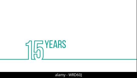 15 anni di anniversario o compleanno. Profilo lineare grafica. Può essere utilizzato per la stampa di materiali, brouchures, coperchi relazioni. Stock illustrazione vettoriale Illustrazione Vettoriale