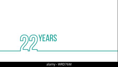 22 anni di anniversario o compleanno. Profilo lineare grafica. Può essere utilizzato per la stampa di materiali, brouchures, coperchi relazioni. Stock illustrazione vettoriale Illustrazione Vettoriale
