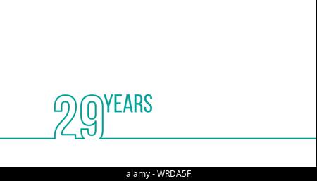 29 anni di anniversario o compleanno. Profilo lineare grafica. Può essere utilizzato per la stampa di materiali, brouchures, coperchi relazioni. Stock illustrazione vettoriale Illustrazione Vettoriale