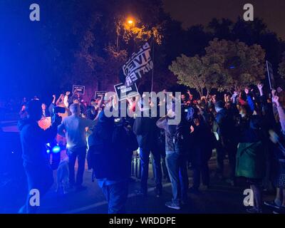 Settembre 8, 2019. Richfield, Mn. Stati Uniti d'America. Nero vive questione protestare in Richfield,Mn in risposta la morte di ripresa di un locale Minnesota l'uomo. Foto Stock