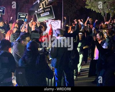 Settembre 8, 2019. Richfield, Mn. Stati Uniti d'America. Nero vive questione protestare in Richfield,Mn in risposta la morte di ripresa di un locale Minnesota l'uomo. Foto Stock