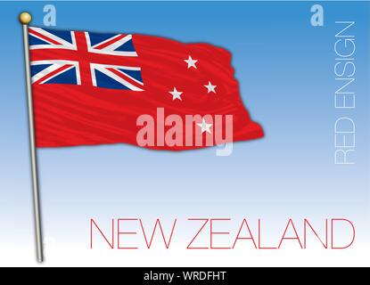 Nuova Zelanda red ensign bandiera, illustrazione vettoriale Illustrazione Vettoriale