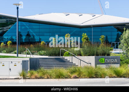 9 settembre 2019 Santa Clara / CA / USA - Ingresso a Nvidia adopera ufficio edificio presso la società di sede centrale in Silicon Valley; Foto Stock