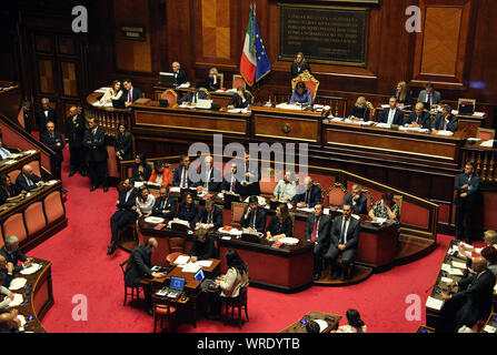 Roma, Italia. Decimo Sep, 2019. Roma, un voto di fiducia al Senato per il Conte bis Foto di governo: Vista del Senato Credit: Indipendente Agenzia fotografica/Alamy Live News Foto Stock