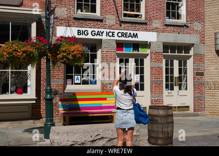 Il South Street Seaport è una zona storica di Lower Manhattan, New York, Stati Uniti d'America Foto Stock