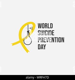 Mondo la prevenzione dei suicidi giorno appartamento design illustrazione immagine vettoriale banner Illustrazione Vettoriale