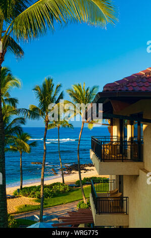 Koloa, Kauai HI - Aprile 25, 2008 - Lo Sheraton Resort sulla spiaggia di Koloa, Kauai, Hawaii, STATI UNITI D'AMERICA Foto Stock