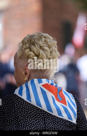 Auschwitz-Birkenau, Polonia: Giornata nazionale della memoria per Le Vittime dei campi di concentramento e sterminio nazisti tedeschi, ex prigioniero di Auschwitz Foto Stock