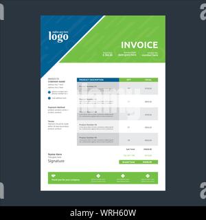 Modello di fattura per qualsiasi tipo di utilizzo aziendale Illustrazione Vettoriale