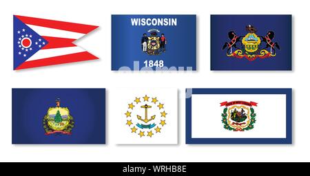 Stati Uniti bandiera di Stato di raccolta Illustrazione Vettoriale