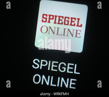 Spiegel Online news sito icona applicazione sul display del computer Foto Stock