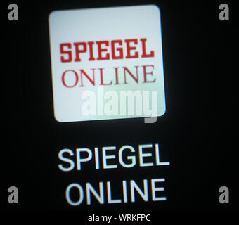 Spiegel Online news sito icona applicazione sul display del computer Foto Stock