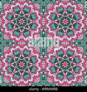 Mandala. Ornamento orientali rilassanti. Doodle disegno senza saldatura Illustrazione Vettoriale